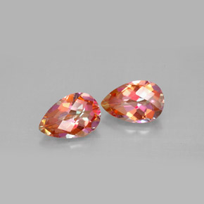 캐럿 천연 탑 레인보우 아조틱 토파즈 보석, 배 모양, 9.1×6.1 mm, VVS-VS