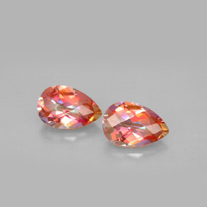 캐럿 천연 탑 레인보우 아조틱 토파즈 보석, 배 모양, 8.9×6 mm, VVS-VS