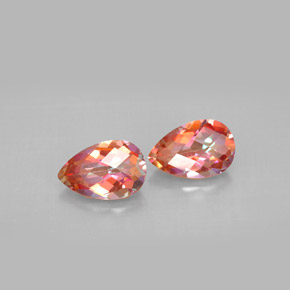 캐럿 천연 탑 레인보우 아조틱 토파즈 보석, 배 모양, 8.9×6 mm, VVS-VS