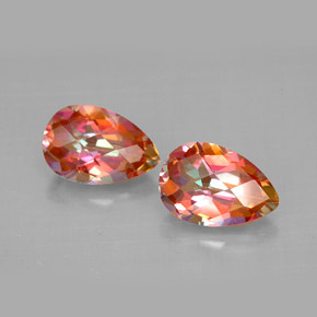 캐럿 천연 탑 레인보우 아조틱 토파즈 보석, 배 모양, 9×5.9 mm, VVS-VS