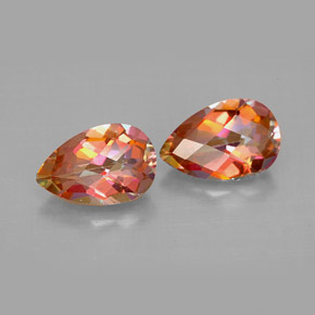 캐럿 천연 탑 레인보우 아조틱 토파즈 보석, 배 모양, 9×5.9 mm, VVS-VS