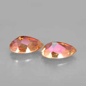 캐럿 천연 탑 레인보우 아조틱 토파즈 보석, 배 모양, 9×5.9 mm, VVS-VS