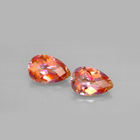 캐럿 천연 탑 레인보우 아조틱 토파즈 보석, 배 모양, 9×6.1 mm, VVS-VS