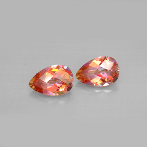 캐럿 천연 탑 레인보우 아조틱 토파즈 보석, 배 모양, 9×6.1 mm, VVS-VS