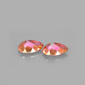 캐럿 천연 탑 레인보우 아조틱 토파즈 보석, 배 모양, 9×6.1 mm, VVS-VS
