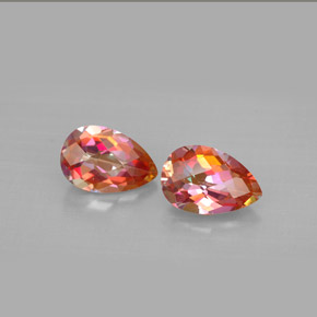 캐럿 천연 탑 레인보우 아조틱 토파즈 보석, 배 모양, 9×5.9 mm, VVS-VS