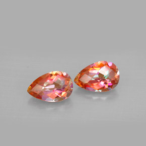 캐럿 천연 탑 레인보우 아조틱 토파즈 보석, 배 모양, 9×5.9 mm, VVS-VS