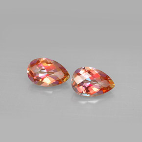 캐럿 천연 탑 레인보우 아조틱 토파즈 보석, 배 모양, 9×5.9 mm, VVS-VS