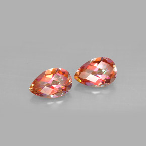 캐럿 천연 탑 레인보우 아조틱 토파즈 보석, 배 모양, 9×5.9 mm, VVS-VS