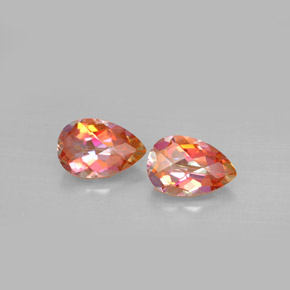 캐럿 천연 탑 레인보우 아조틱 토파즈 보석, 배 모양, 9.1×6.1 mm, VVS-VS