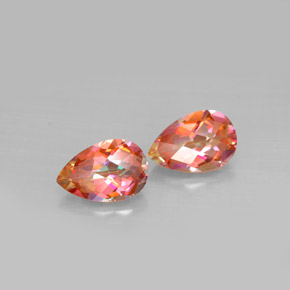 캐럿 천연 탑 레인보우 아조틱 토파즈 보석, 배 모양, 9.1×6.1 mm, VVS-VS