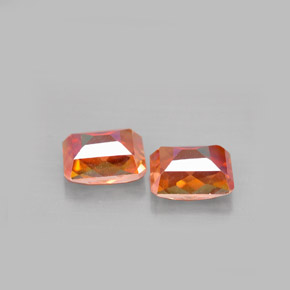 캐럿 천연 탑 레인보우 아조틱 토파즈 보석, 에메랄드 컷, 7×9 mm, VVS-VS