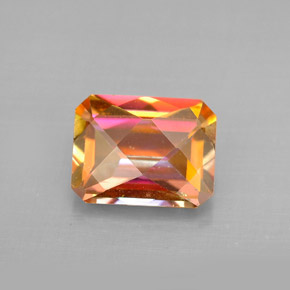 2.36캐럿 천연 탑 레인보우 아조틱 토파즈, 에메랄드 컷, 8.9×6.9 mm, VVS-VS