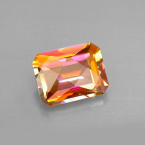 2.36캐럿 천연 탑 레인보우 아조틱 토파즈, 에메랄드 컷, 8.9×6.9 mm, VVS-VS