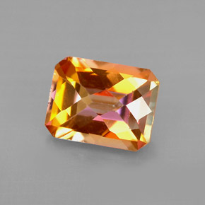 2.66캐럿 천연 탑 레인보우 아조틱 토파즈, 에메랄드 컷, 9.1×7 mm, VVS-VS