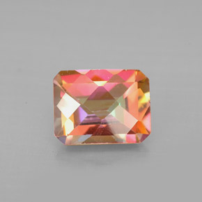 2.56캐럿 천연 탑 레인보우 아조틱 토파즈, 에메랄드 컷, 8.9×6.9 mm, VS