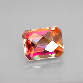2.88캐럿 천연 탑 레인보우 아조틱 토파즈, 에메랄드 컷, 8.9×6.9 mm, VVS-VS