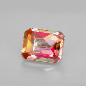 2.88캐럿 천연 탑 레인보우 아조틱 토파즈, 에메랄드 컷, 8.9×6.9 mm, VVS-VS