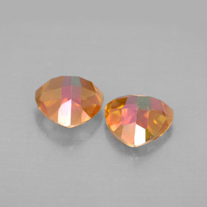 캐럿 천연 탑 레인보우 아조틱 토파즈 보석, 트릴리언, 7.1×6.9 mm, VVS-VS