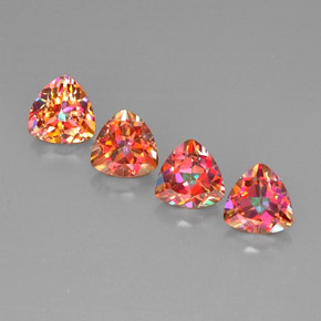 캐럿 천연 탑 레인보우 아조틱 토파즈 보석, 트릴리언, 7.1×7.1 mm, VVS-VS