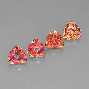 캐럿 천연 탑 레인보우 아조틱 토파즈 보석, 트릴리언, 7.1×7.1 mm, VVS-VS