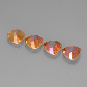 캐럿 천연 탑 레인보우 아조틱 토파즈 보석, 트릴리언, 7.1×7.1 mm, VVS-VS