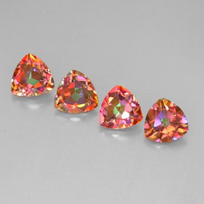 캐럿 천연 탑 레인보우 아조틱 토파즈 보석, 트릴리언, 7.1×7 mm, VVS-VS