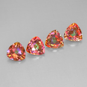 캐럿 천연 탑 레인보우 아조틱 토파즈 보석, 트릴리언, 7.1×7 mm, VVS-VS
