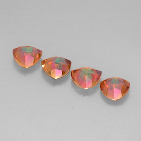 캐럿 천연 탑 레인보우 아조틱 토파즈 보석, 트릴리언, 7.1×7 mm, VVS-VS