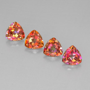 캐럿 천연 탑 레인보우 아조틱 토파즈 보석, 트릴리언, 7×7 mm, VVS-VS