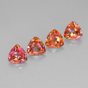 캐럿 천연 탑 레인보우 아조틱 토파즈 보석, 트릴리언, 7×7 mm, VVS-VS