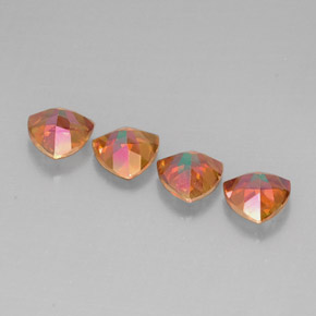 캐럿 천연 탑 레인보우 아조틱 토파즈 보석, 트릴리언, 7×7 mm, VVS-VS