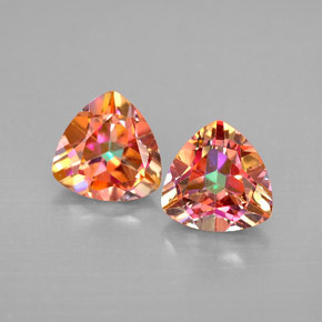 캐럿 천연 탑 레인보우 아조틱 토파즈 보석, 트릴리언, 7.1×7.1 mm, VVS-VS