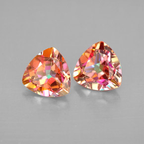 캐럿 천연 탑 레인보우 아조틱 토파즈 보석, 트릴리언, 7.1×7.1 mm, VVS-VS