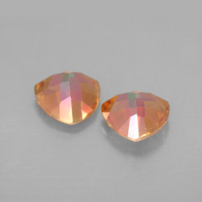 캐럿 천연 탑 레인보우 아조틱 토파즈 보석, 트릴리언, 7.1×7.1 mm, VVS-VS