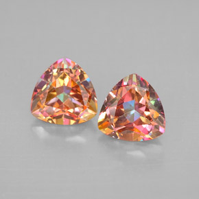캐럿 천연 탑 레인보우 아조틱 토파즈 보석, 트릴리언, 7×7 mm, VVS-VS