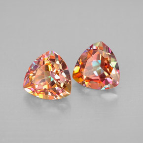 캐럿 천연 탑 레인보우 아조틱 토파즈 보석, 트릴리언, 7×7 mm, VVS-VS