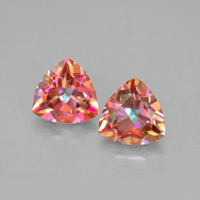 캐럿 천연 탑 레인보우 아조틱 토파즈 보석, 트릴리언, 7.1×7 mm, VVS-VS