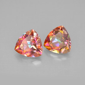 캐럿 천연 탑 레인보우 아조틱 토파즈 보석, 트릴리언, 7.1×7 mm, VVS-VS