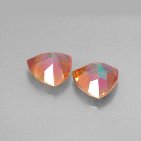 캐럿 천연 탑 레인보우 아조틱 토파즈 보석, 트릴리언, 7.1×7 mm, VVS-VS