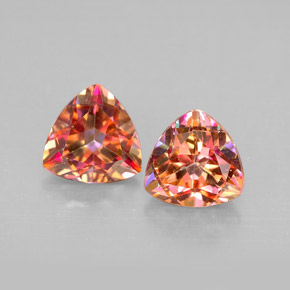 캐럿 천연 탑 레인보우 아조틱 토파즈 보석, 트릴리언, 7.1×7.1 mm, VVS-VS