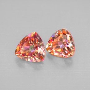 캐럿 천연 탑 레인보우 아조틱 토파즈 보석, 트릴리언, 7.1×7.1 mm, VVS-VS
