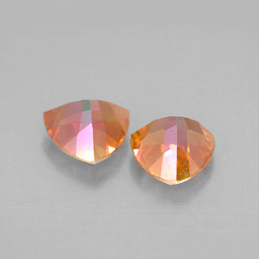 캐럿 천연 탑 레인보우 아조틱 토파즈 보석, 트릴리언, 7.1×7.1 mm, VVS-VS