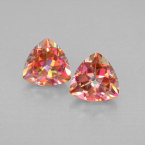 캐럿 천연 탑 레인보우 아조틱 토파즈 보석, 트릴리언, 6.9×7 mm, VVS-VS