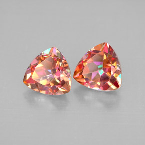 캐럿 천연 탑 레인보우 아조틱 토파즈 보석, 트릴리언, 6.9×7 mm, VVS-VS