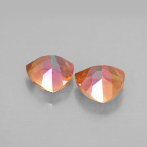 캐럿 천연 탑 레인보우 아조틱 토파즈 보석, 트릴리언, 6.9×7 mm, VVS-VS