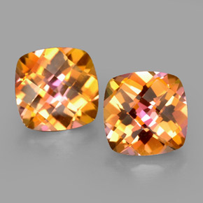 캐럿 천연 탑 레인보우 아조틱 토파즈 보석, 쿠션 컷, 8×8 mm, VVS