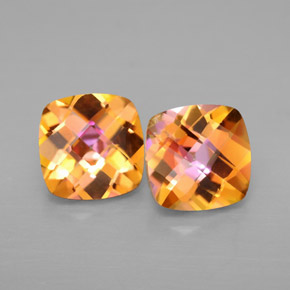 캐럿 천연 탑 레인보우 아조틱 토파즈 보석, 쿠션 컷, 8×8 mm, VVS-VS