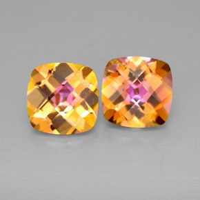캐럿 천연 탑 레인보우 아조틱 토파즈 보석, 쿠션 컷, 8×8 mm, VVS-VS