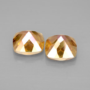 캐럿 천연 탑 레인보우 아조틱 토파즈 보석, 쿠션 컷, 8×8 mm, VVS-VS